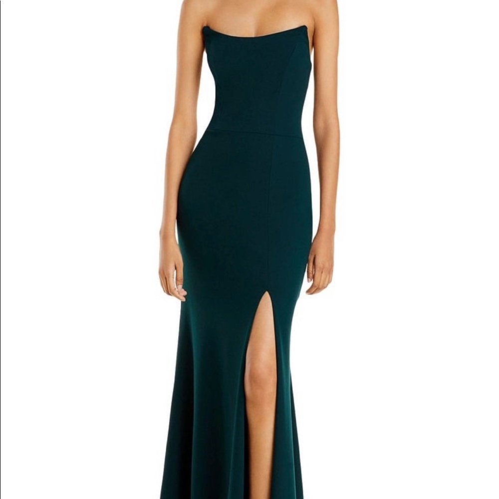Aqua women’s formal dress in pine green